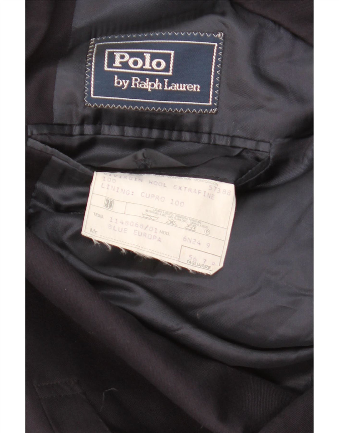 Polo Ralph Lauren Veste blazer à 3 boutons pour homme IT 56 3XL Bleu marine en laine