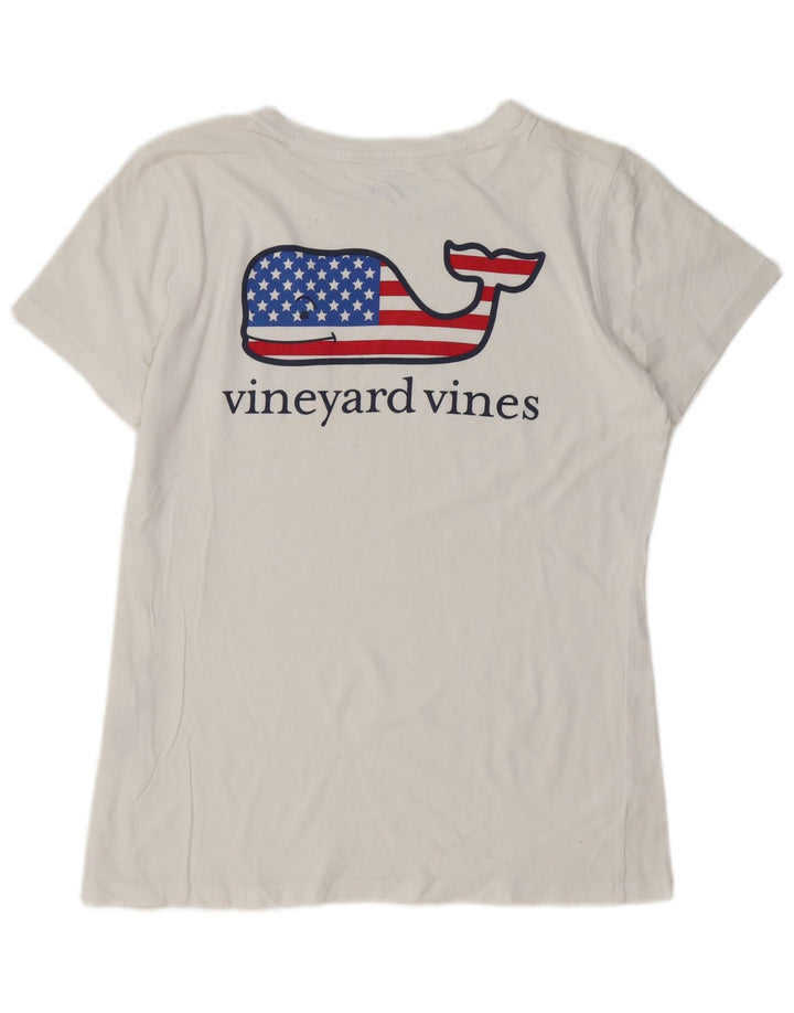 VINEYARD VINES T-shirt graphique pour femme UK 10 Petit coton blanc