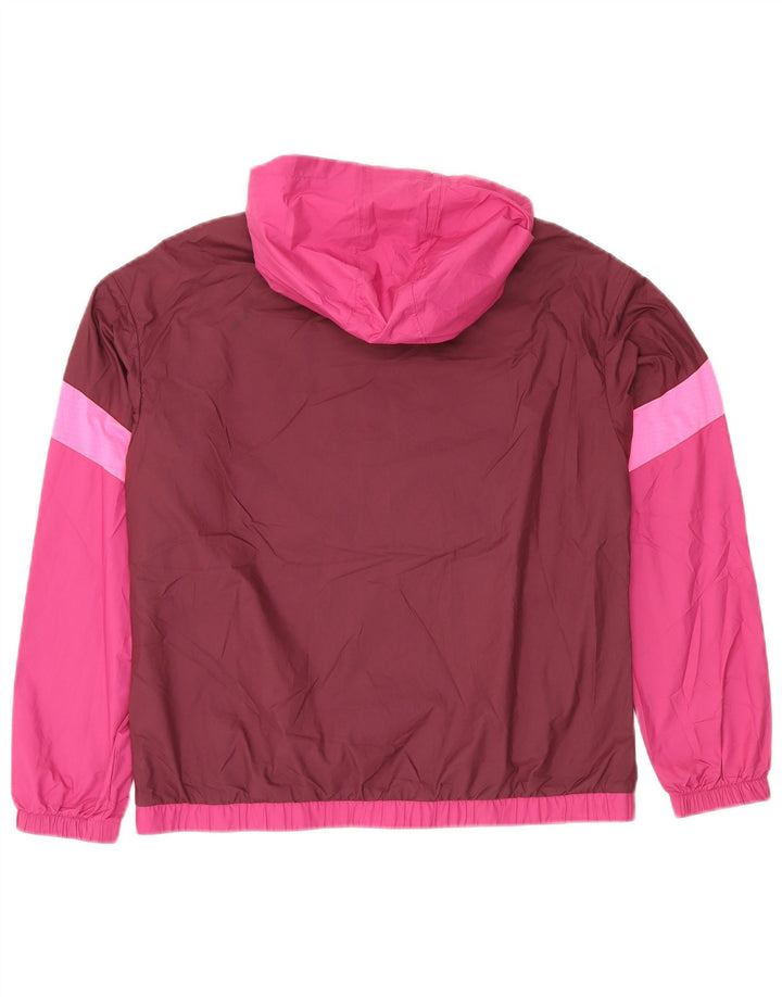 PUMA Veste de pluie à capuche surdimensionnée pour femme UK 10 Small Rose Colourblock