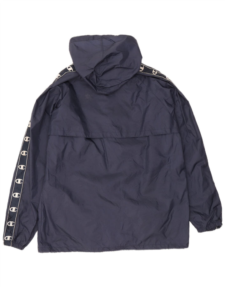 Champion Veste de pluie à capuche graphique pour homme UK 38 Bleu marine moyen Polyamide