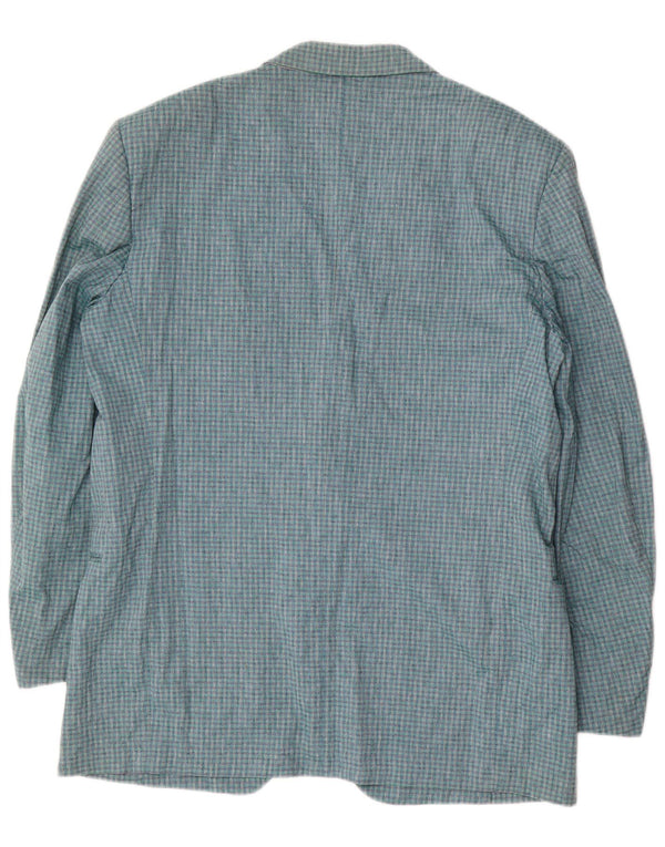 Nino Cerruti Veste Blazer 2 Boutons Homme IT 54 2XL Bleu à Carreaux Coton