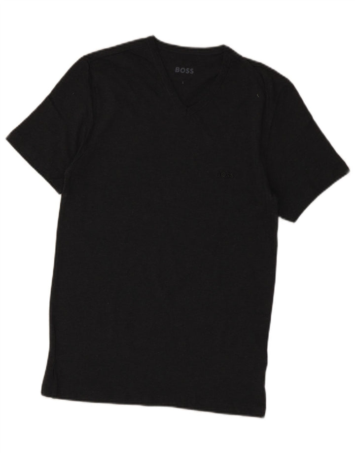 Hugo Boss Homme T-Shirt Top Petit Gris Coton