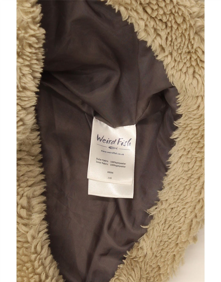 Weird Fish Veste Sherpa Teddy Bear pour Femme UK 12 Beige Moyen Polyester