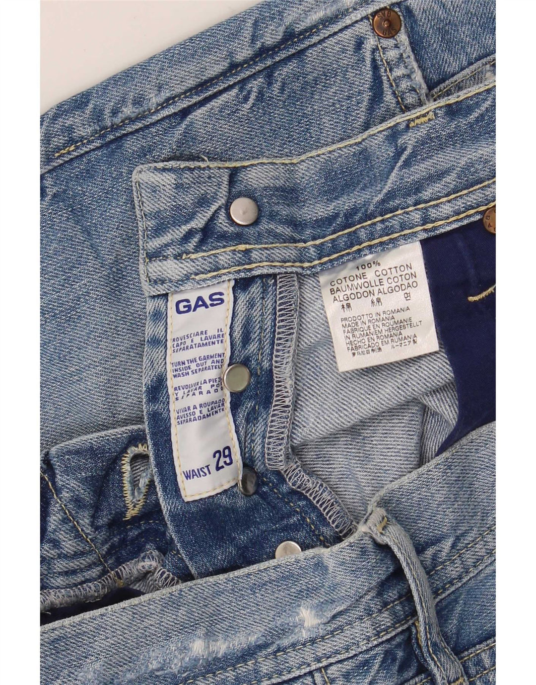 Gas Short En Jean Femme W29 Bleu Moyen Coton