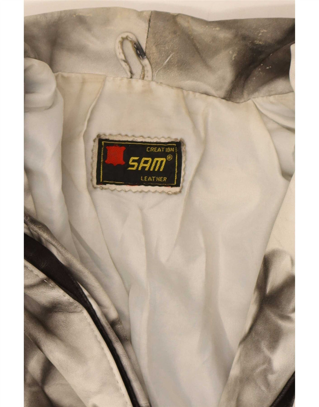 veste surdimensionnée femme vintage UK 16 Grand colorblock blanc