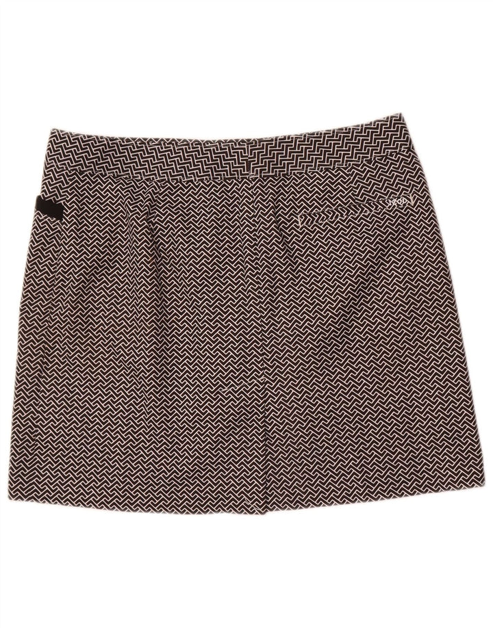 Izod Mini jupe de golf pour femme US 8 Medium W32 Noir Géométrique Polyester