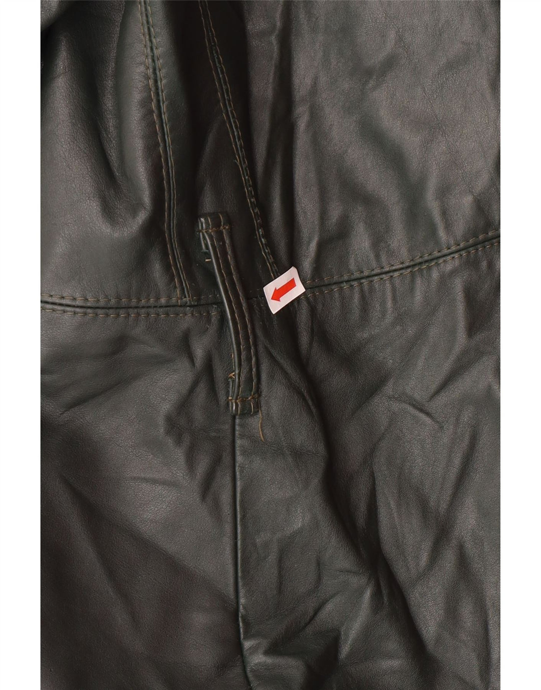 vintage Femmes Double Breasted Manteau en cuir UK 18 XL Vert