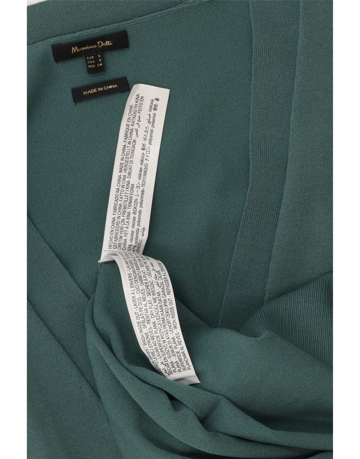 Massimo Dutti Cardigan surdimensionné pour femme UK 10 Petite viscose verte
