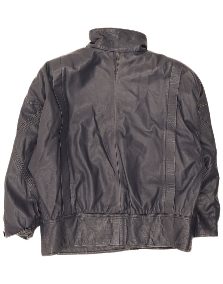 Chevignon Veste en cuir pour femme UK 16 Large Bleu marine