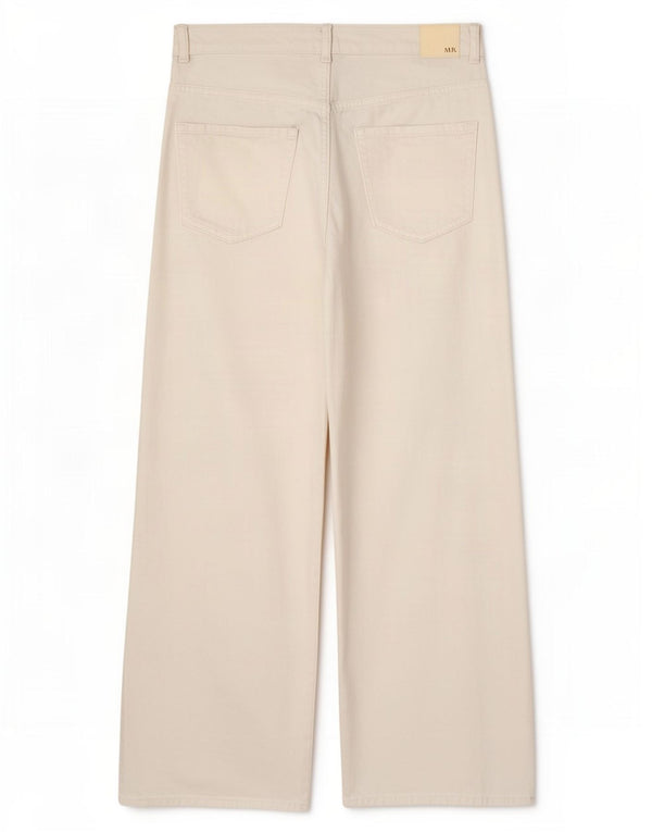 Zara Jean taille haute à jambe large pour femme EU 40 Medium W30 L29 Blanc