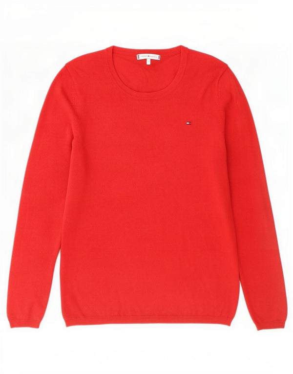 Tommy Hilfiger Pull ras du cou pour femme UK 12 Rouge moyen Coton