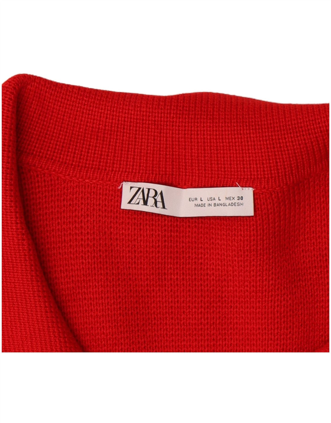 Zara Cardigan Femme Pull UK 16 Large Rouge Viscose