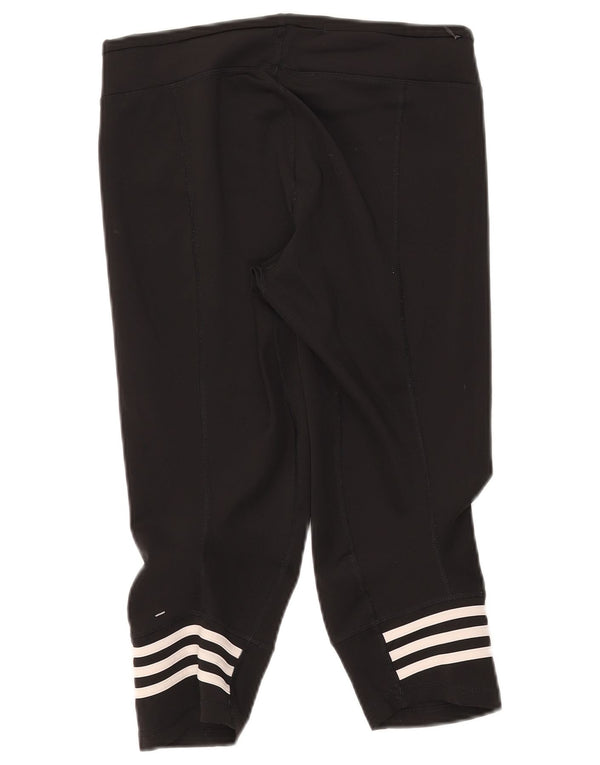 Adidas Femmes Climalite Capri Leggings UK 12/14 Moyen Noir Polyester