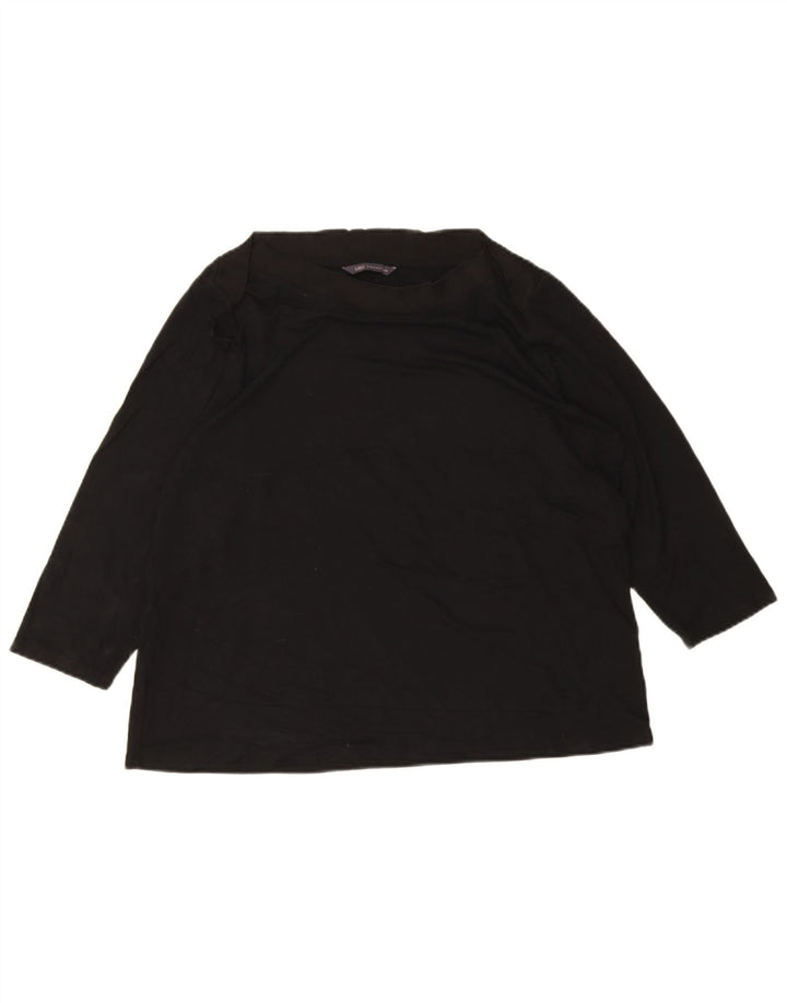 Marks & Spencer Haut Femme Manches 3/4 UK 18 XL Noir Viscose