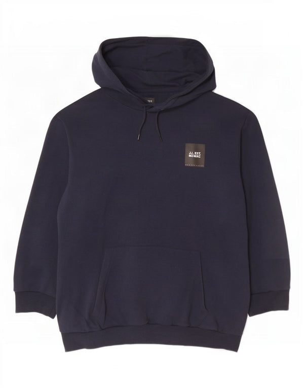 Jack & Jones Pull à capuche coupe ample pour homme en coton bleu marine 2XL