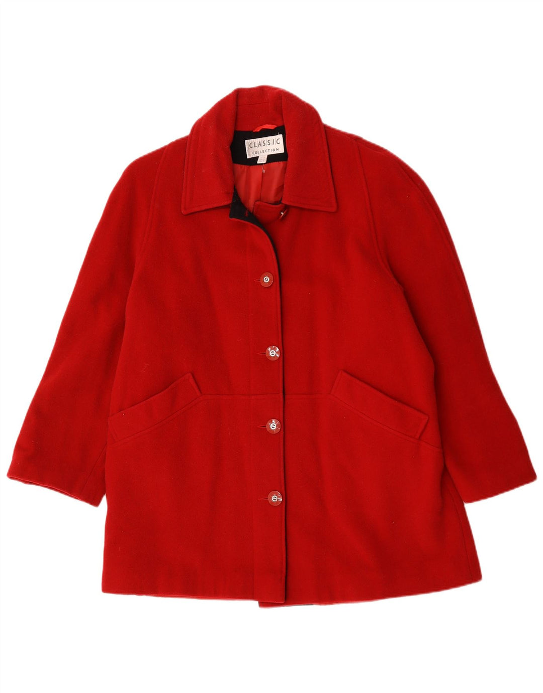 CLASSIC Manteau surdimensionné pour femme UK 12 Laine rouge moyen