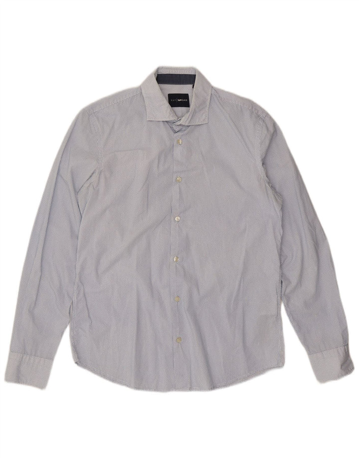 Chemise Homme Gas Large Coton Tacheté Bleu