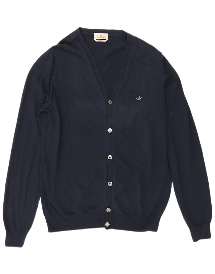 Brooksfield Pull Cardigan Homme IT 50 Bleu Marine Moyen Coton