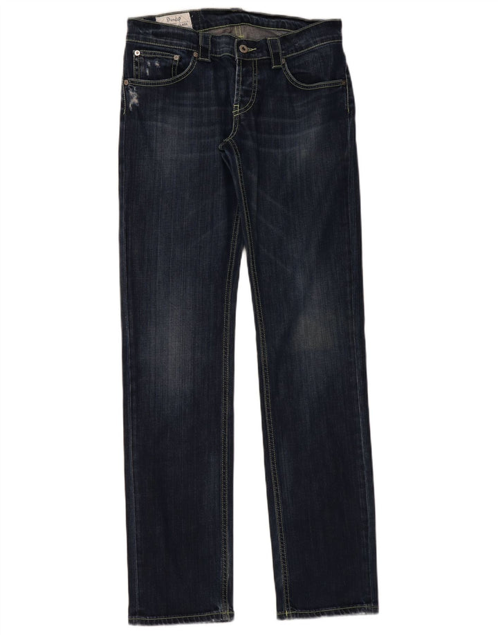 DONDUP Jean droit Femme W30 L35 Bleu Marine Coton