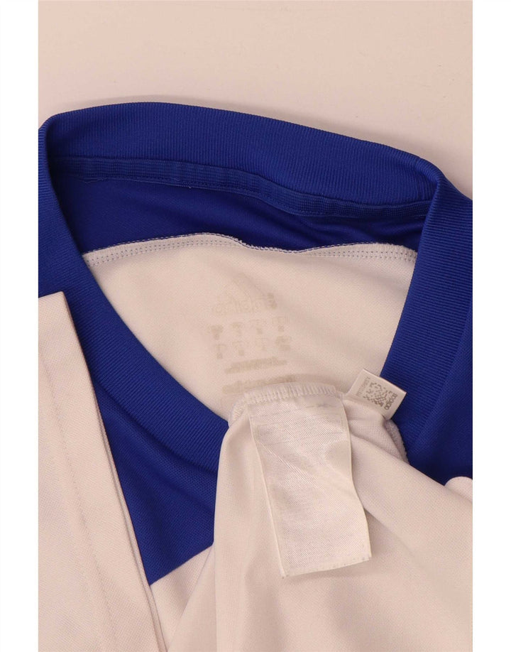 Adidas Hommes Climalite T-Shirt Haut Moyen Blanc Colorblock Polyester