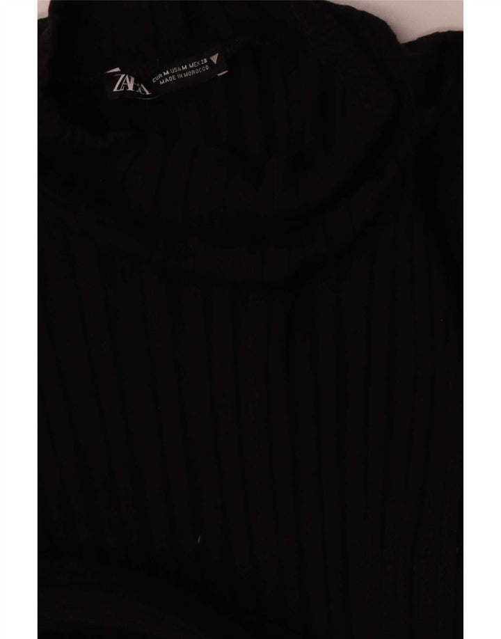Zara Robe moulante à manches longues pour femme UK 12 Noir moyen