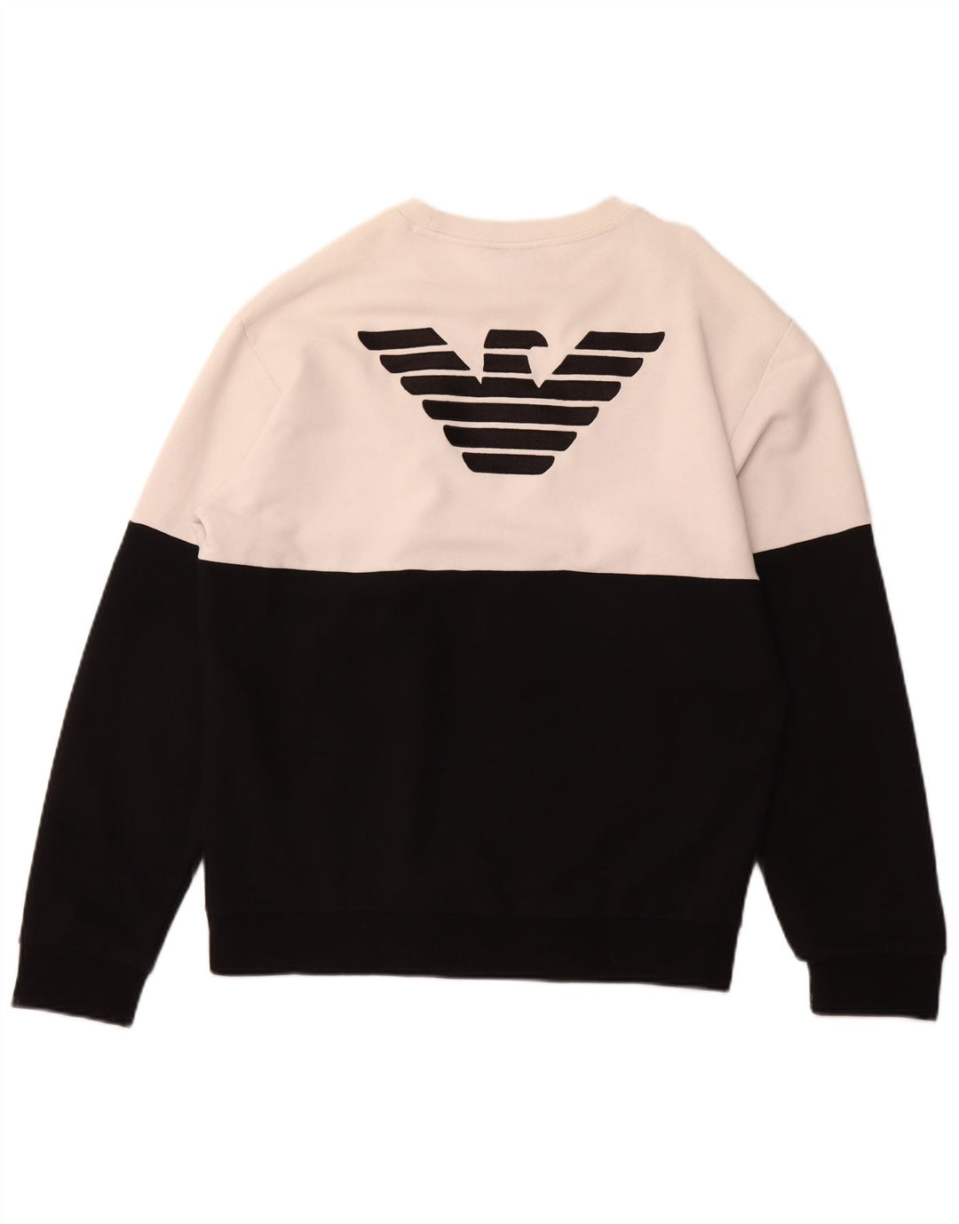 EMPORIO ARMANI Sweat-shirt graphique pour femme UK 18 XL Noir Colourblock