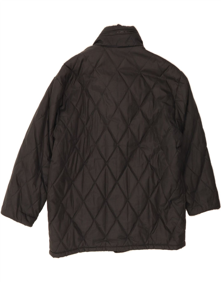 TRUSSARDI JEANS Mens Quilted Padded Coat UK 36 Small Black Vintage Trussardi Jeans and Second-Hand Trussardi Jeans from Messina Hembry 