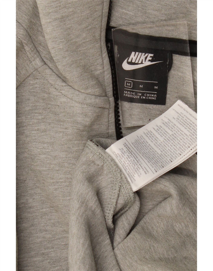 NIKE Pull à capuche zippé pour femme UK 14 Coton moucheté gris moyen