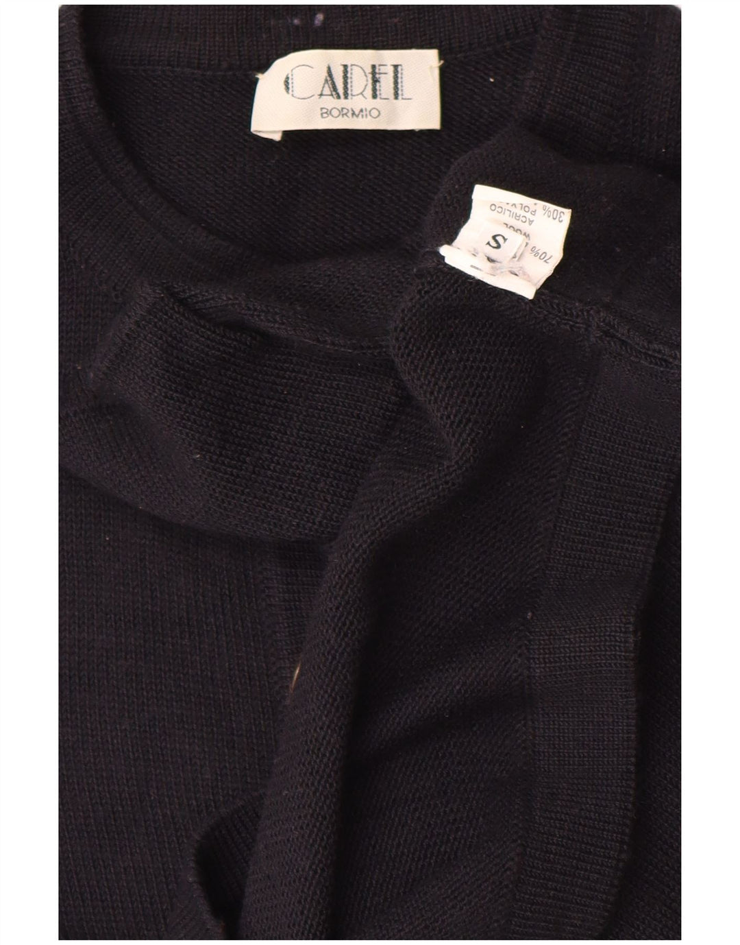 vintage Femme Cardigan Oversize Pull UK 10 Petite Laine Bleu Marine
