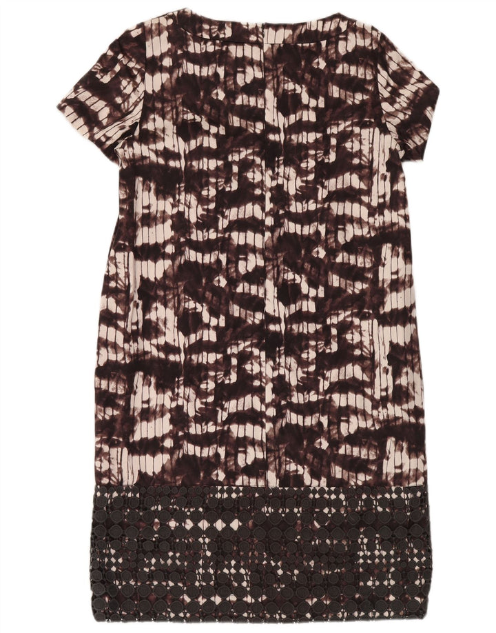 Max Mara Robe droite à motif abstrait pour femme UK 12 Bordeaux moyen