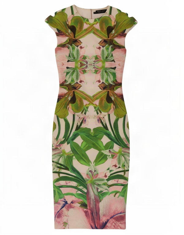 Ted Baker Robe moulante pour femme Taille 1 XS Polyester floral multicolore