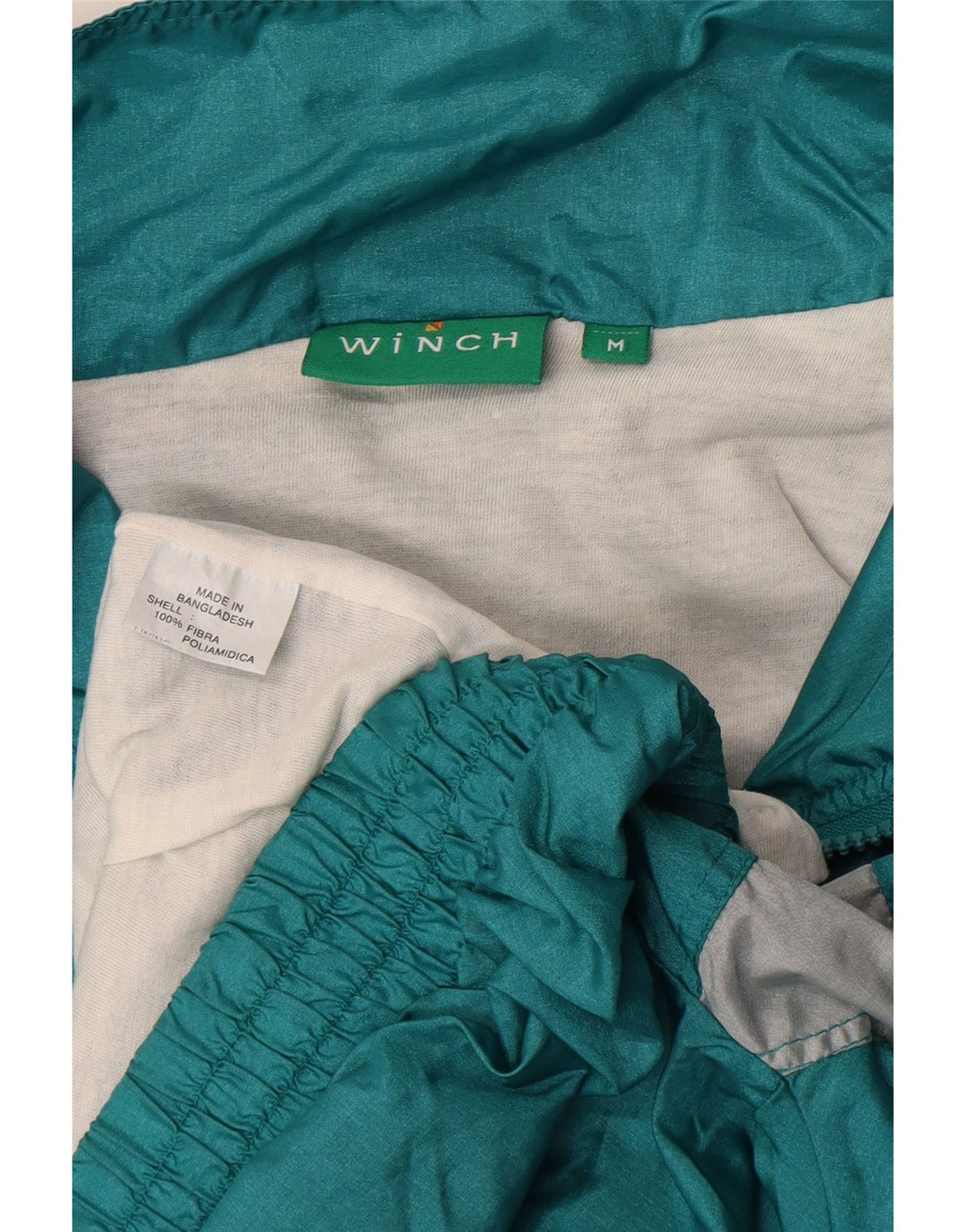 vintage Mens Survêtement Top Veste Vert Moyen Colourblock Polyamide