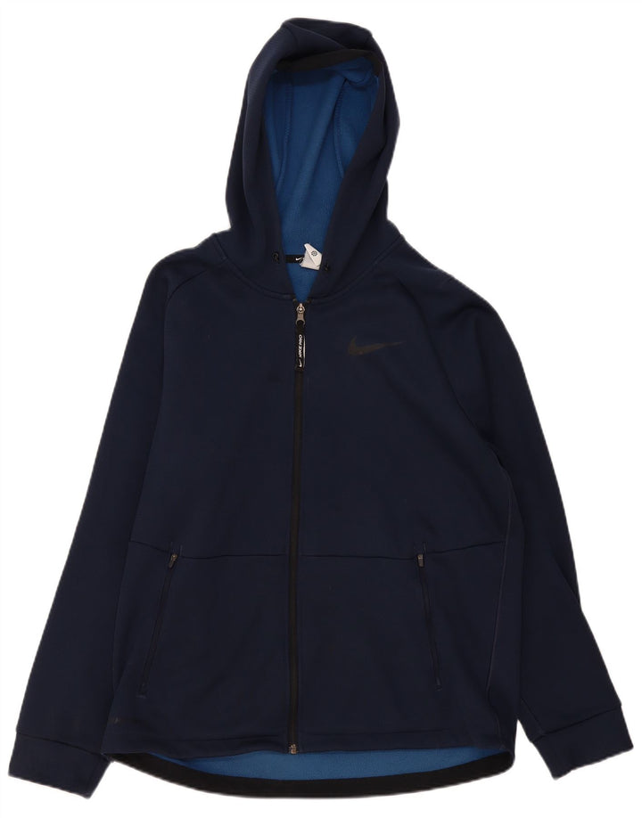 Nike Pull à capuche zippé Therma-Fit pour homme Bleu marine moyen Polyester