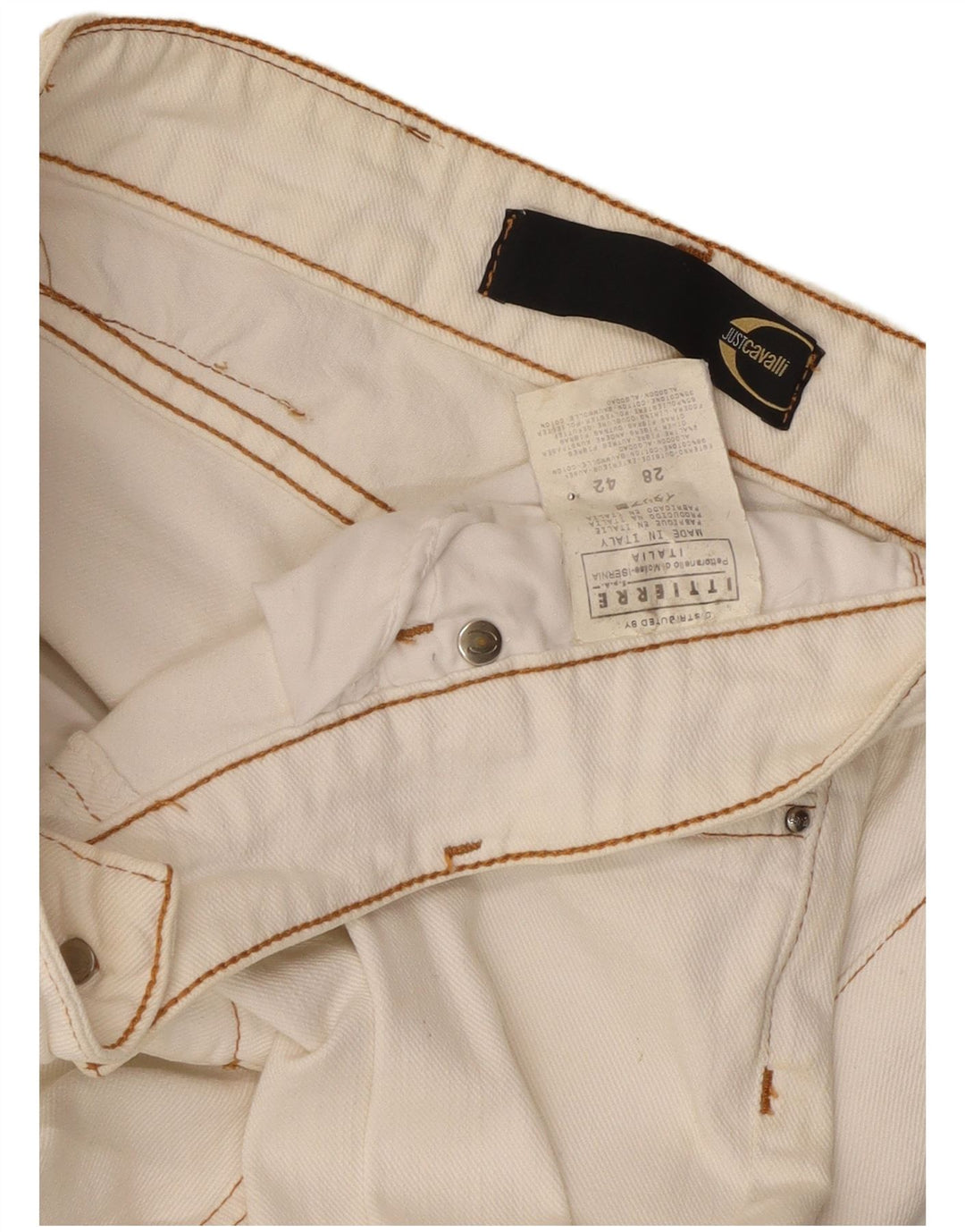 Just Cavalli Jean bootcut femme W28 L29 coton blanc