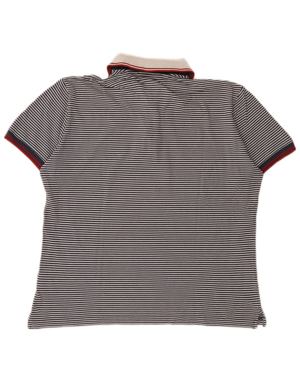 Fred Perry Polo Homme XL Bleu Marine à Fines Rayures Coton