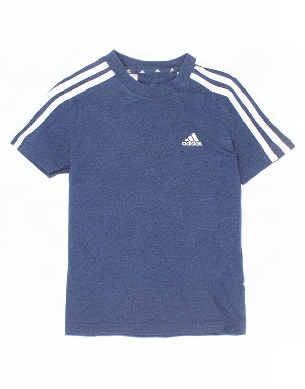 Adidas T-Shirt Top Garçon 7-8 ans Bleu Marine Coton