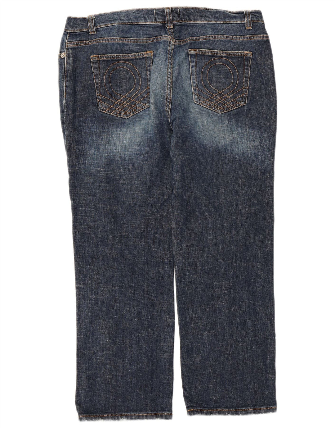 Benetton Jean Court W34 L25 Femme Bleu