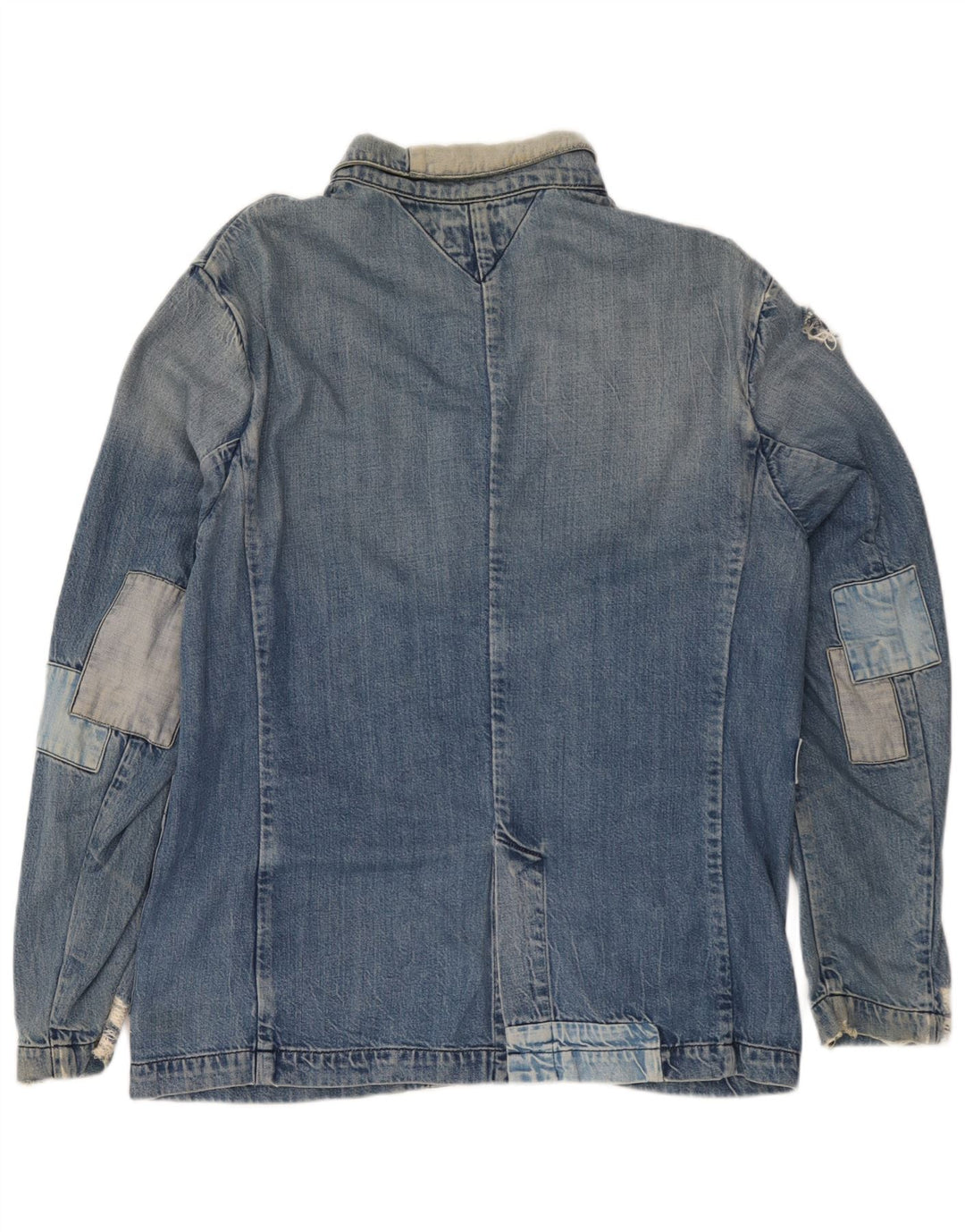 Tommy Hilfiger Veste en jean vieilli pour femme UK 18 XL Bleu Patchwork