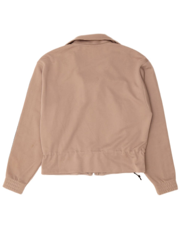 Adidas Veste de survêtement surdimensionnée pour femme UK 8 Petit Polyester Beige