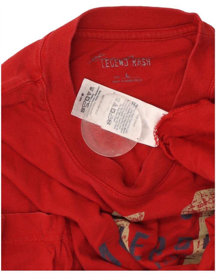 EDDIE BAUER T-Shirt Graphique Homme Grand Rouge Coton