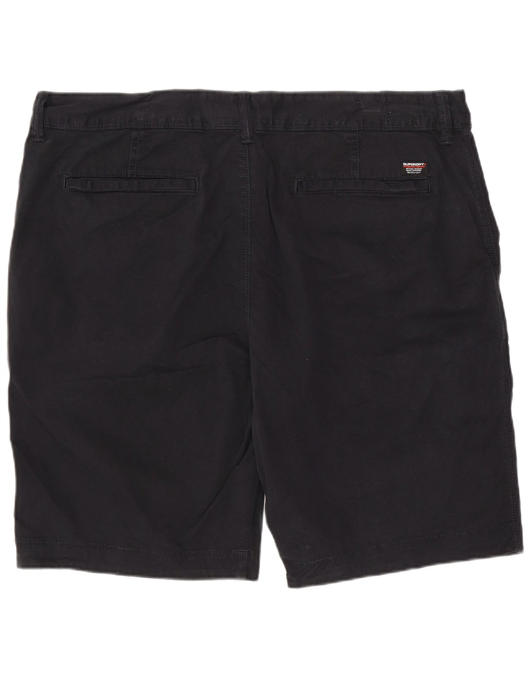 SUPERDRY Short Chino Coupe Slim Homme W36 Large Noir Coton