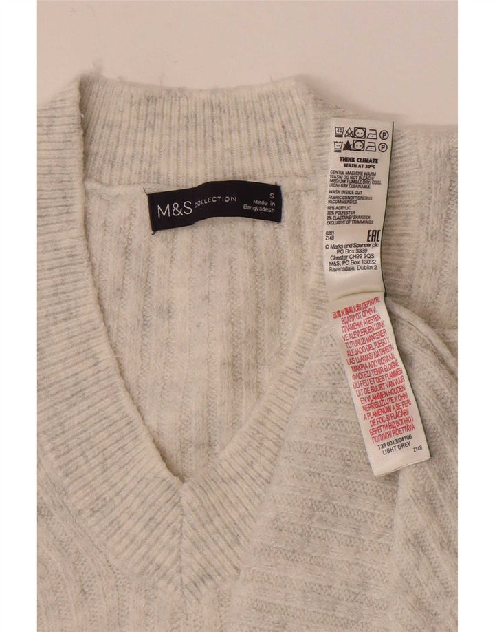 Marks & Spencer Débardeur surdimensionné pour femme UK 10 Small Gris Acrylique