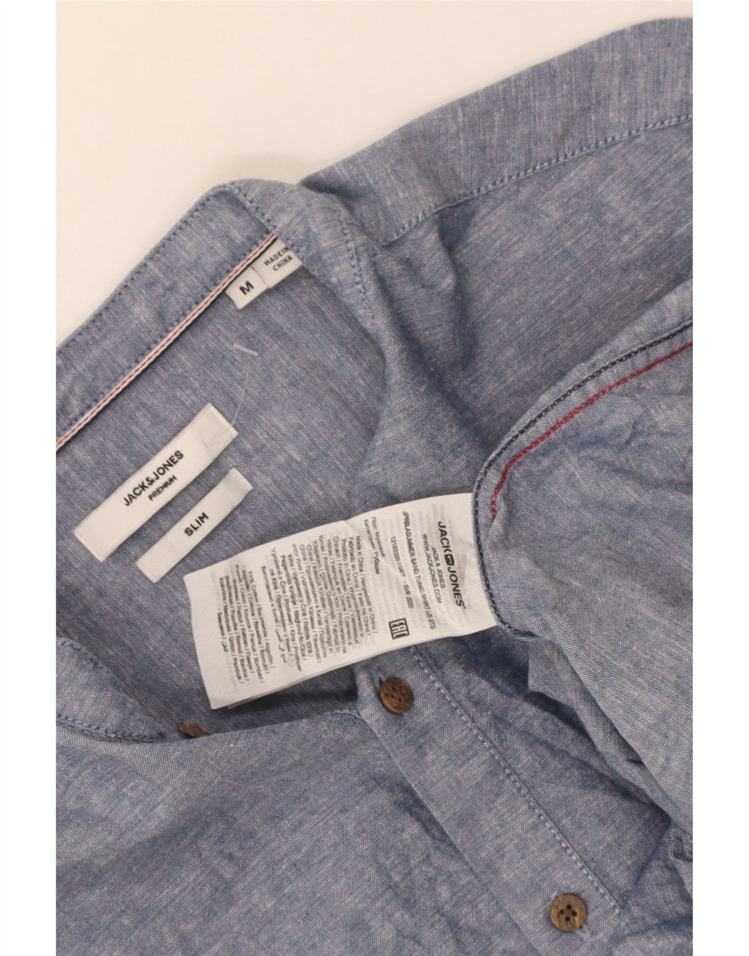 Jack & Jones Chemise Pull Slim Fit Homme Bleu Moyen Moucheté Coton
