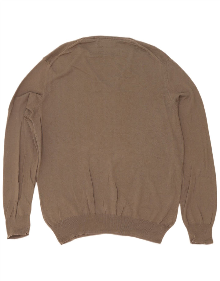 Zara Pull Col V Homme Gris Moyen