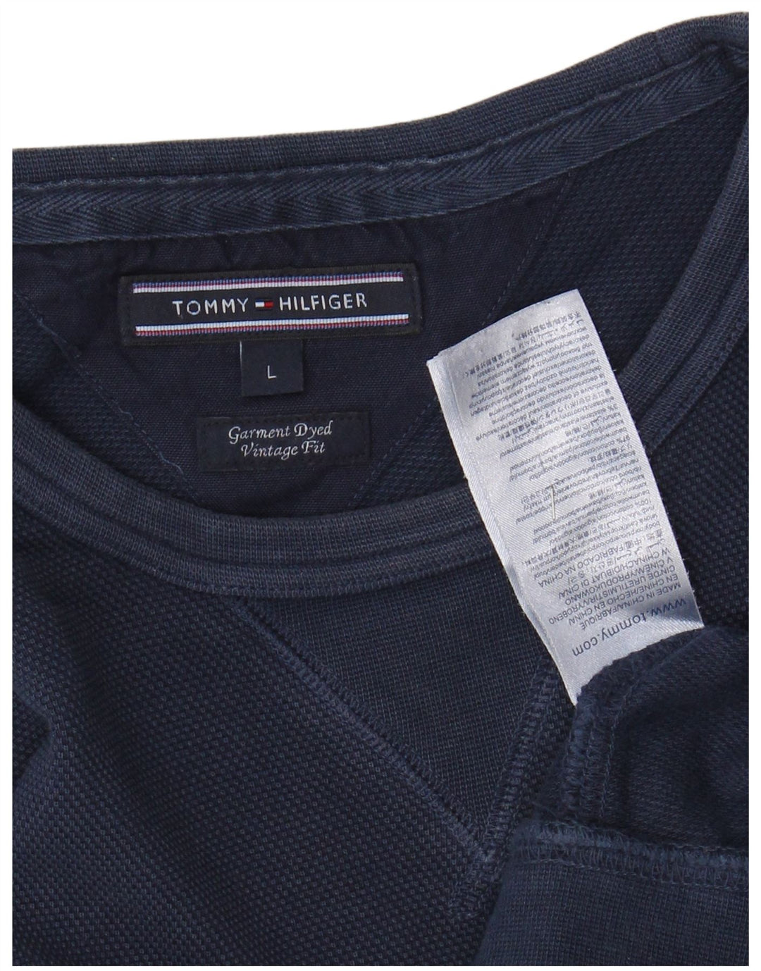 TOMMY HILFIGER Sweat-shirt coupe vintage pour hommes, grand coton bleu marine