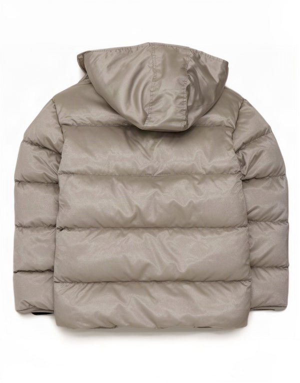 Gap Veste matelassée surdimensionnée à capuche pour femme UK 16 Large Argent Polyester