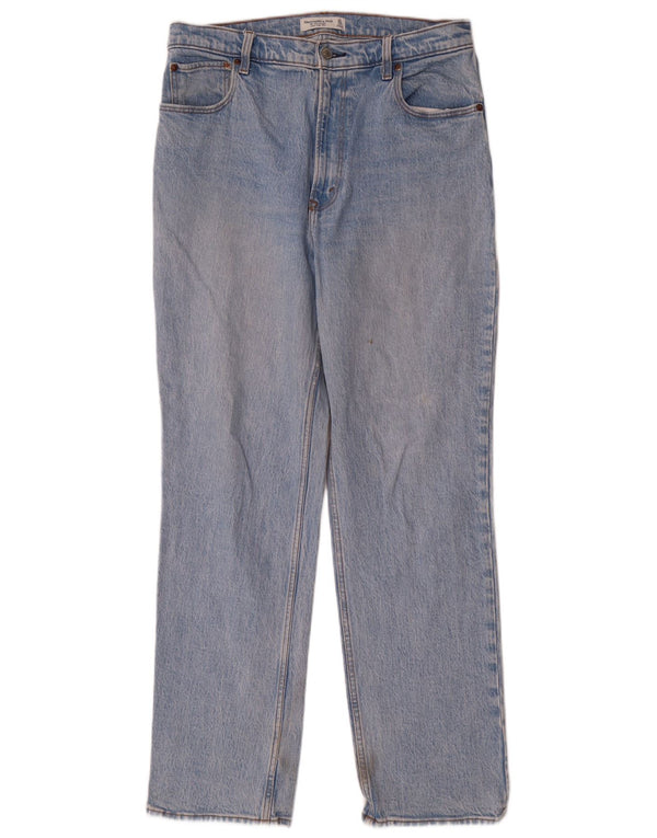 Abercrombie & Fitch Jeans droits pour femmes US 12 Large W31 L31 Bleu années 90