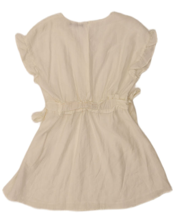 Zara Womens A-Line Dress UK 12 Medium Off White Lyocell