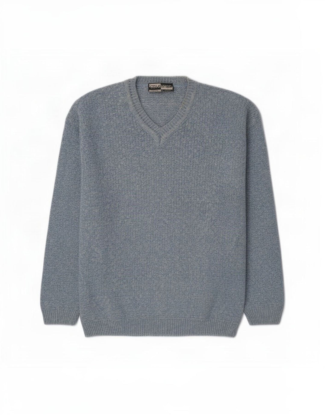 Colorado Pull Col V Homme Bleu Moyen Coton Chiné