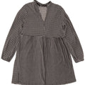 Zara Robe trapèze à manches longues pour femme UK 44, motif pied-de-poule noir moyen